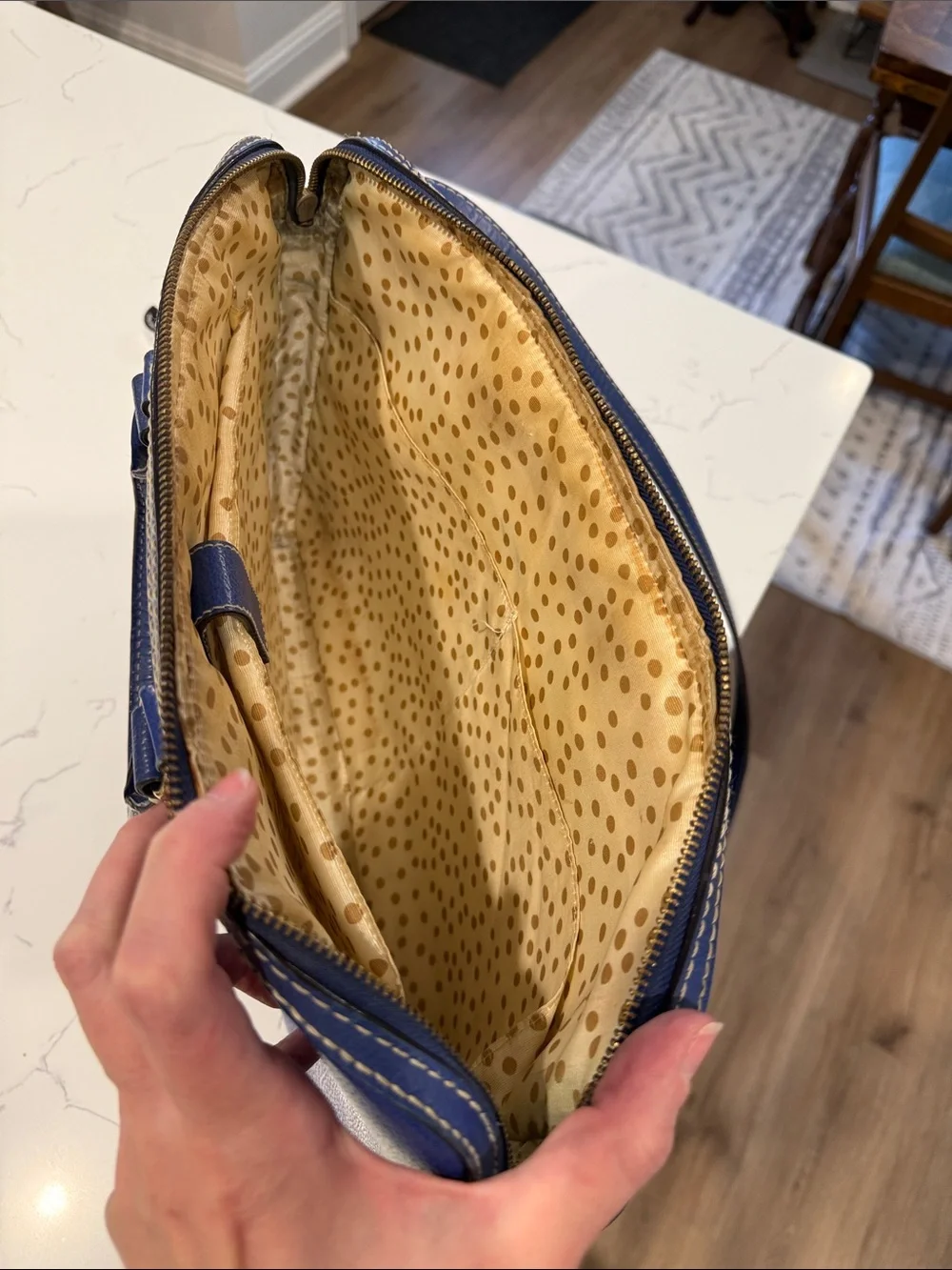 kate spade cobalt blue leather laptop bag, loved